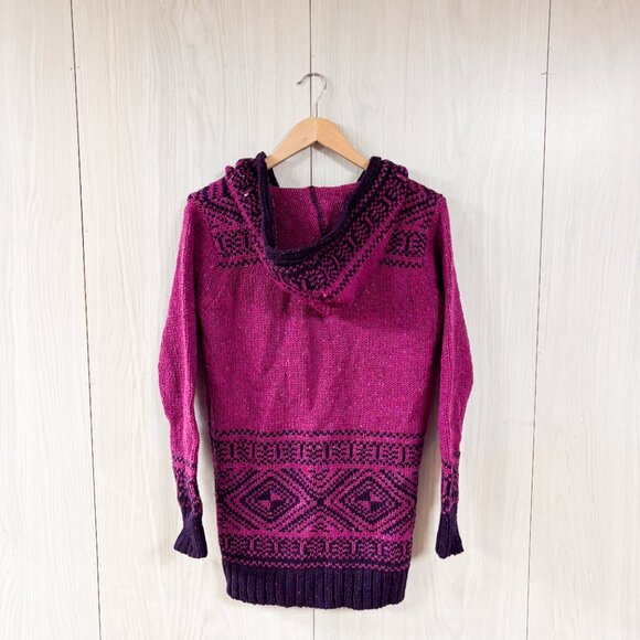 Aran crafts Ireland 100% Wool Vibrant Purple Zip Up Sweater - Picture 5 of 5